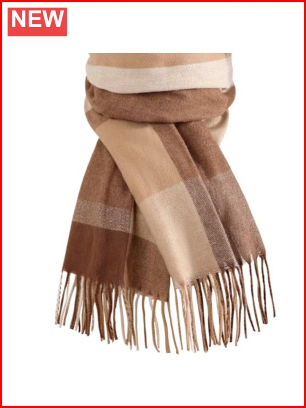 Womens Winter Plaid Blanket Scarf Tassel Pashmina Shawl Wrap